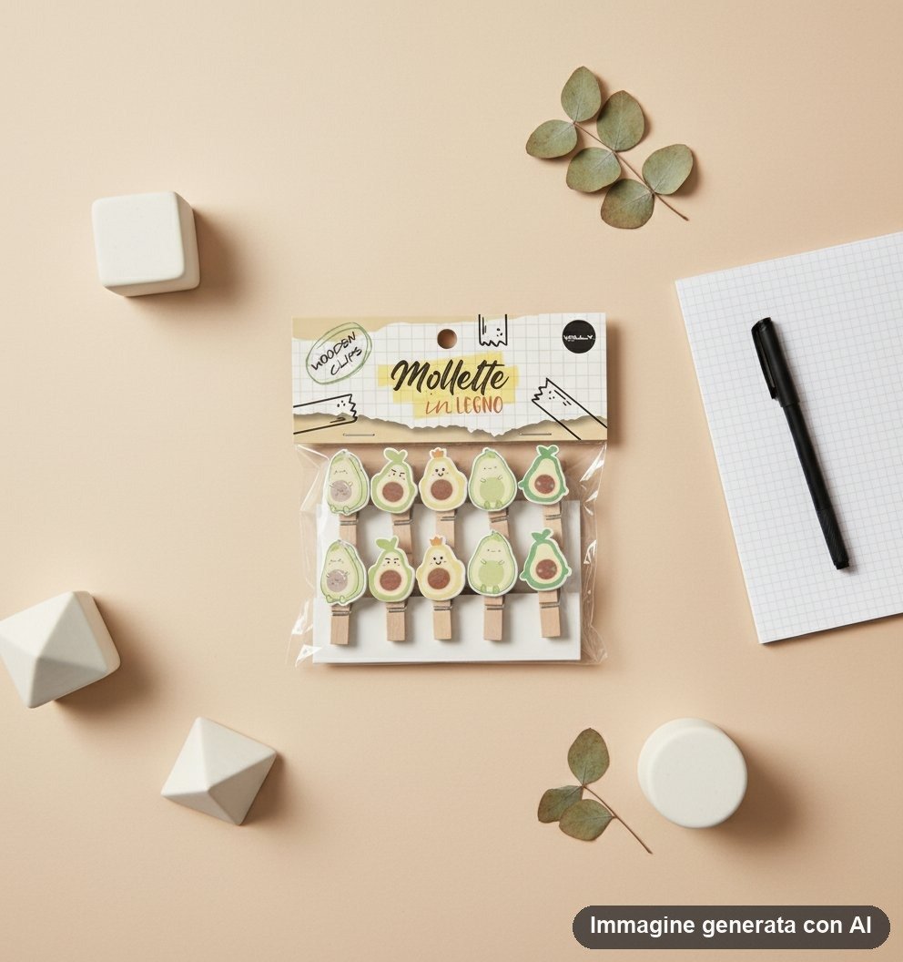 SET 10 MOLLETTE LEGNO AVOCADO