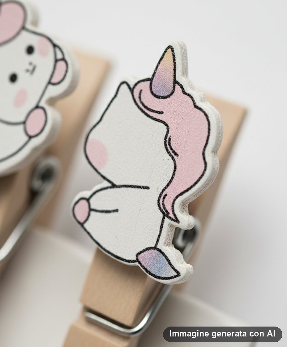 SET 10 MOLLETTE LEGNO UNICORN