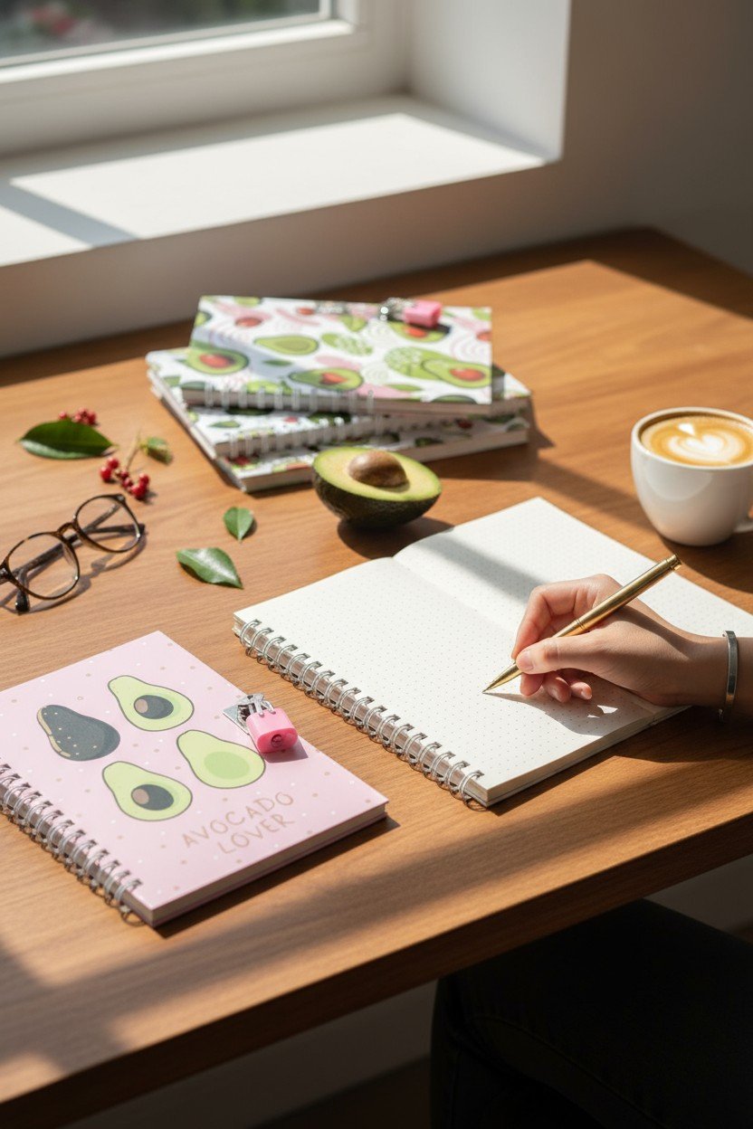 NOTEBOOK AVOCADO CON LUCCHETTO