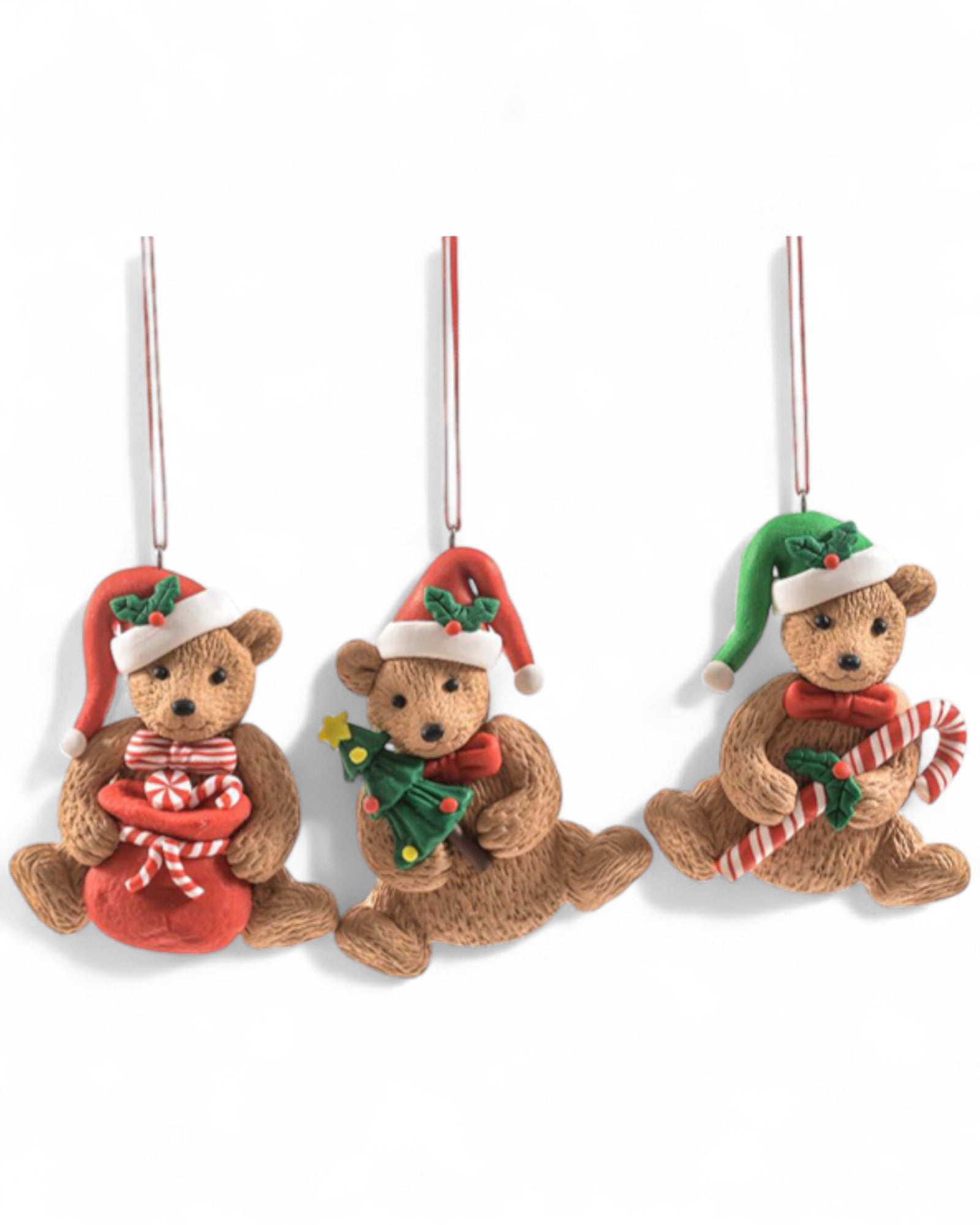 DECORAZIONE ARGILLA PER ALBERO TEDDY BEAR XMAS