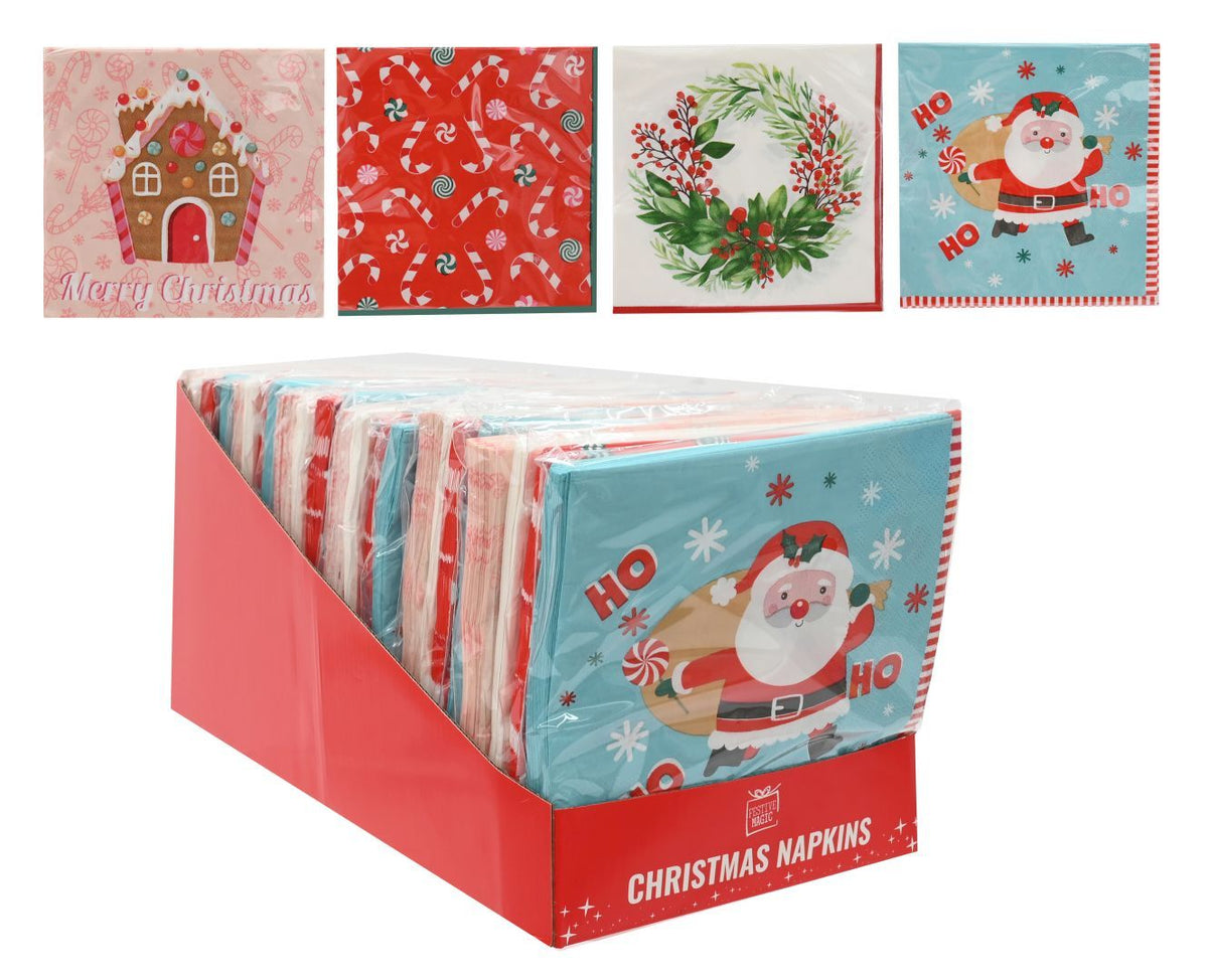 SET 20 TOVAGLIOLI IN CARTA XMAS