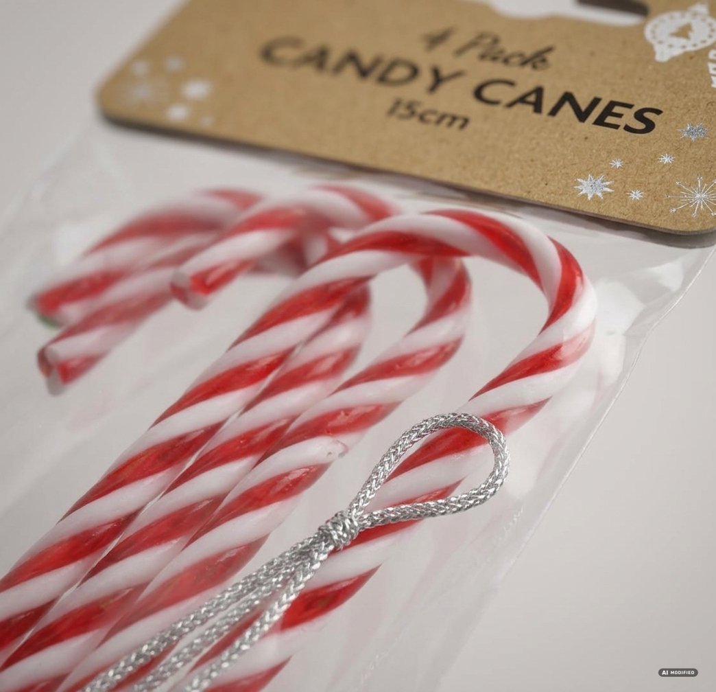 SET 4 DECORAZIONI ALBERO CANDYCANE XMAS