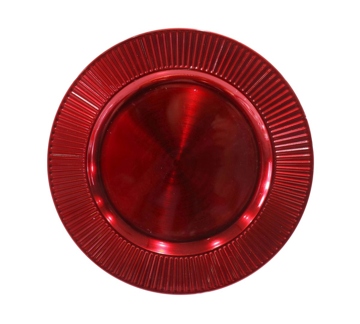 SOTTOPIATTO METALLIZZATO RIGATO ROSSO