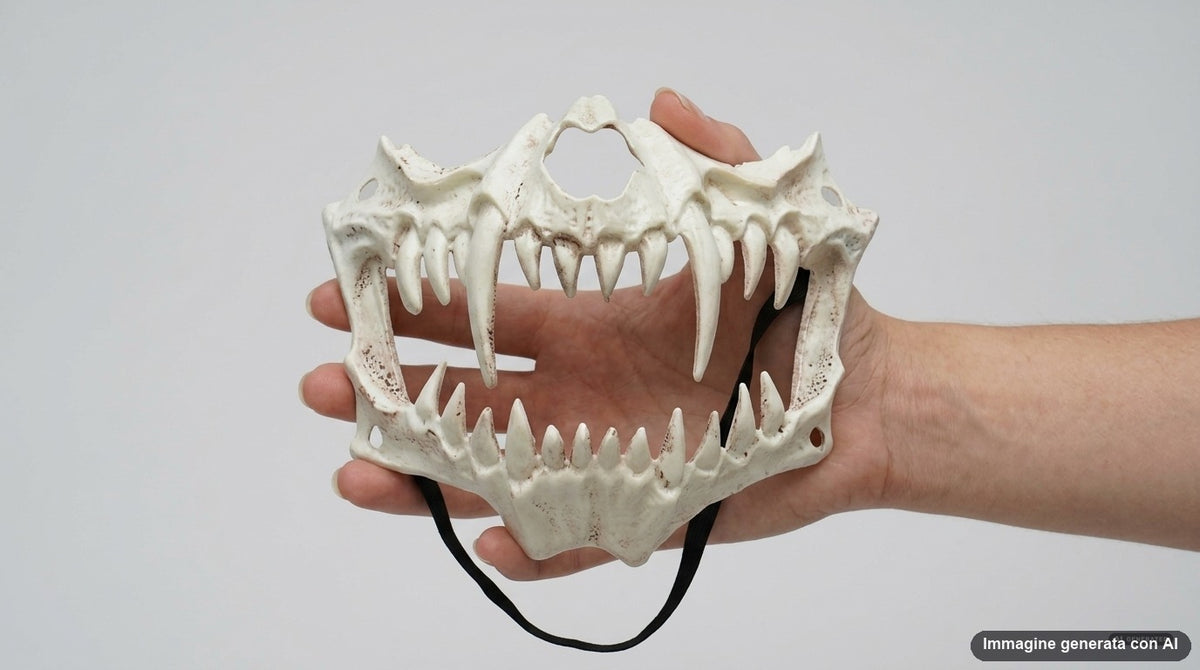 MASCHERA MEZZA FACCIA SCHELETRO