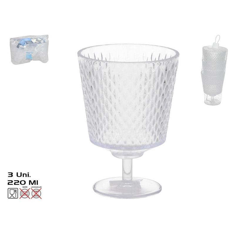 SET DI 3 CALICI IN PLASTICA ROMA 220ML