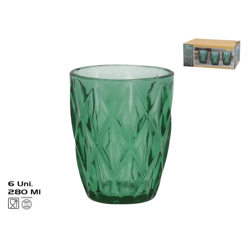SET 6 BICCHIERI ACQUA DIAMOND 280 ML VERDE