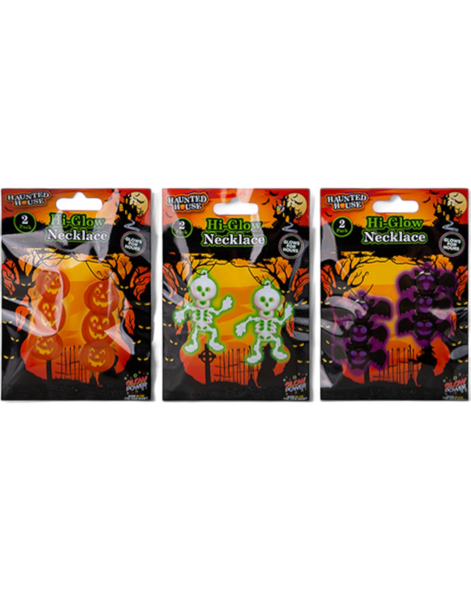 SET 2 PENDENTI COLLANA FLUO HALLOWEEN
