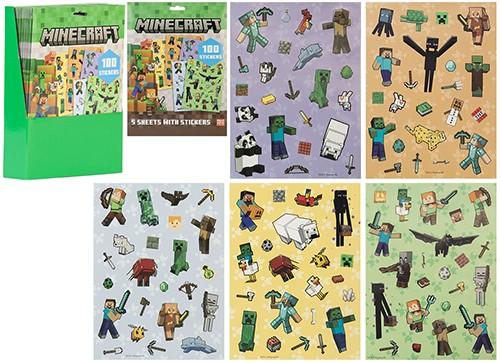 SET FOGLI ADESIVI MINECRAFT