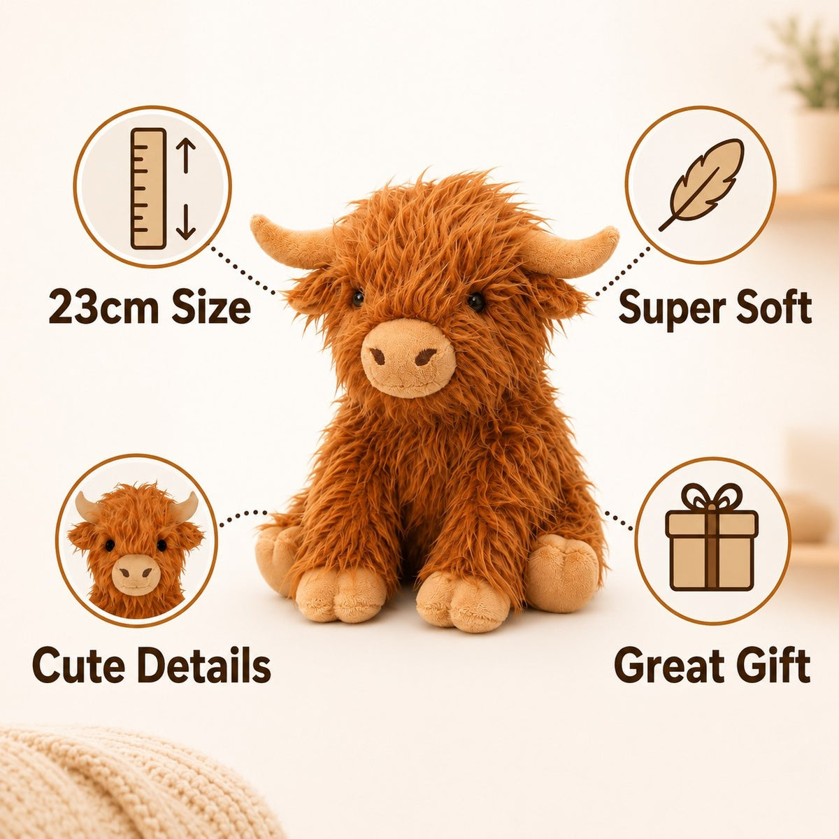 PELUCHE MUCCA DELLE HIGHLAND