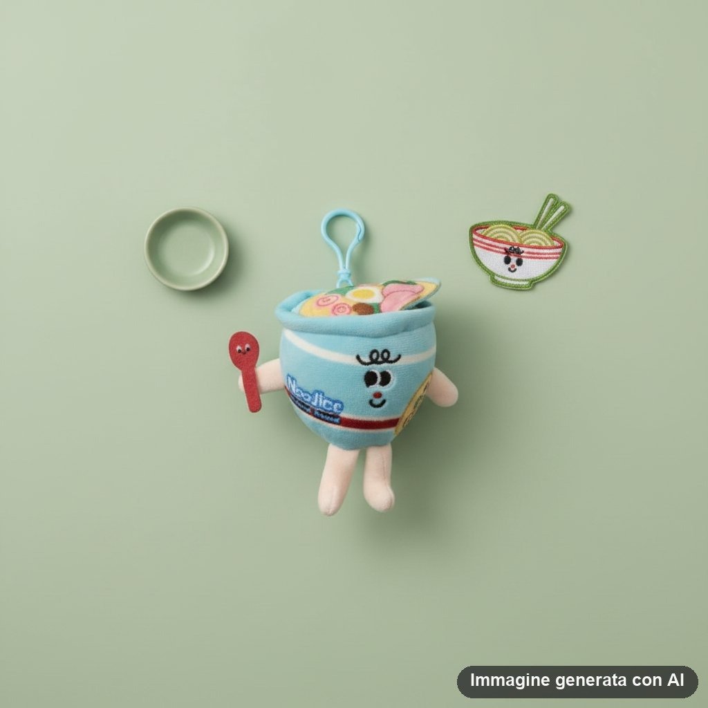 Set di quattro mini peluche kawaii a forma di cibi fast food con facce sorridenti: hamburger, patatine fritte, gelato e panin