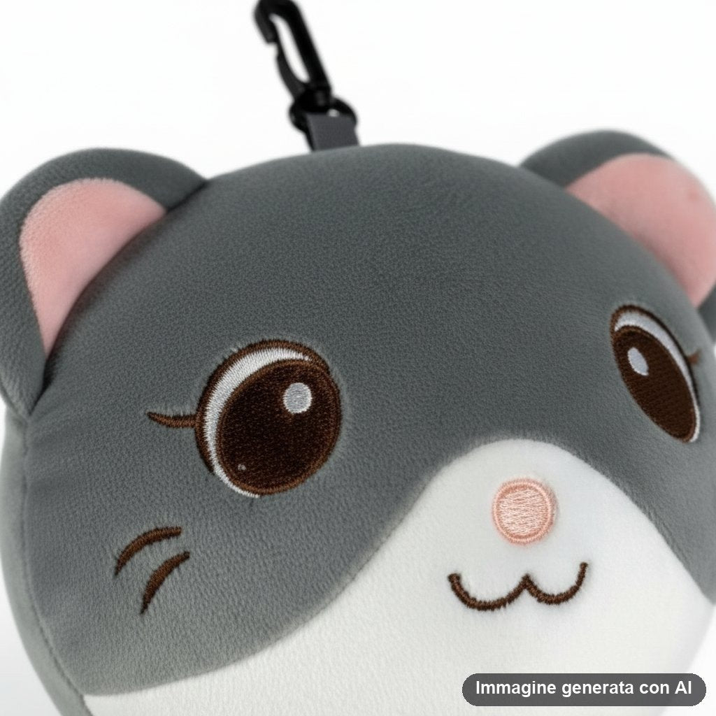 CUSCINO DA VIAGGIO CON MASCHERA GATTO