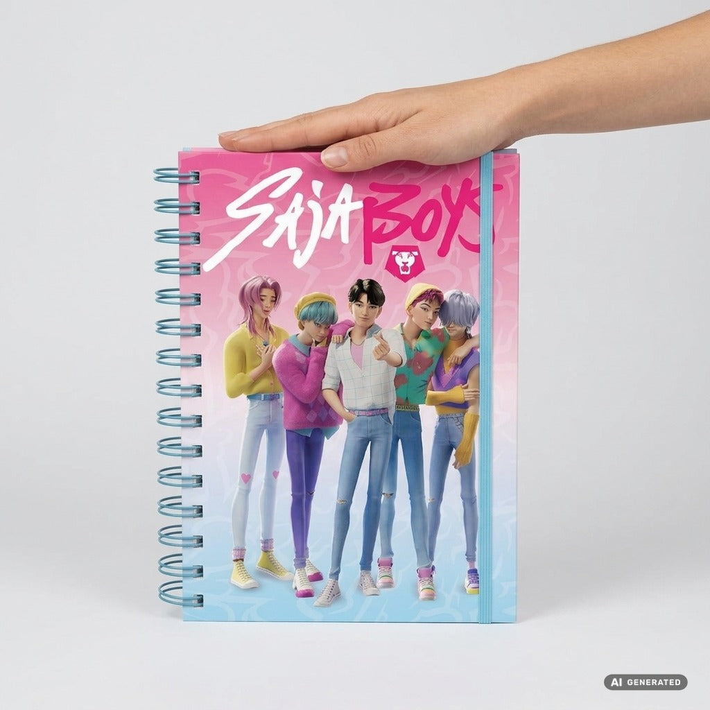 QUADERNO A5 SPIRALE K-POP DEMON HUNTERS SAJA BOYS