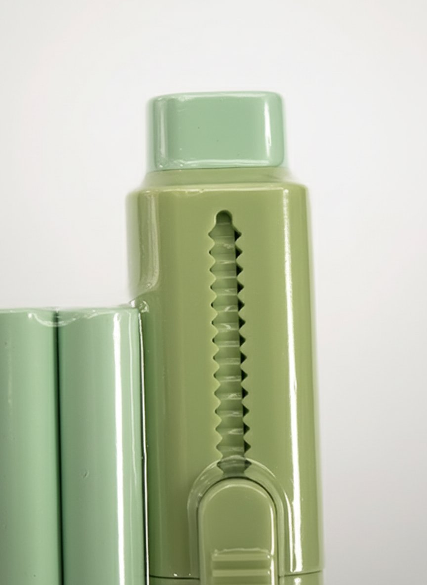 Gomma per cancellare verde chiaro con vite a spirale e supporto metallico rotondo