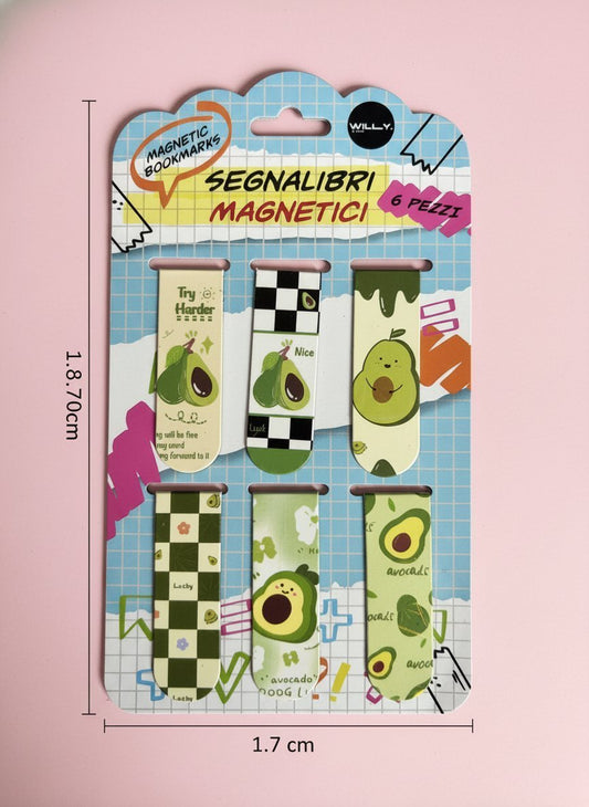 SET 6 SEGNALIBRO AVOCADO - Willy Be Smart