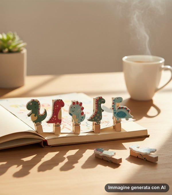 SET 10 MOLLETTE LEGNO DINO