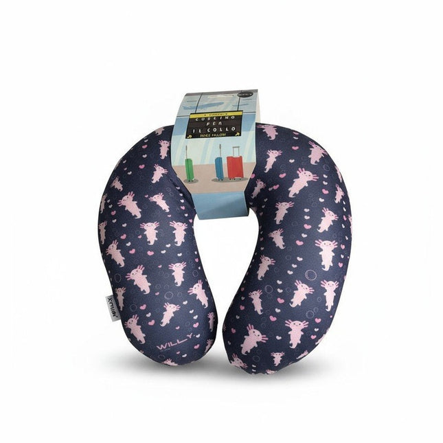 CUSCINO COLLO VIAGGIO AXOLOTL