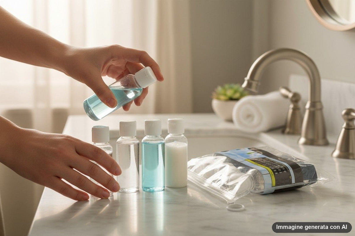SET DA VIAGGIO CONTENITORI LIQUIDO 85ML