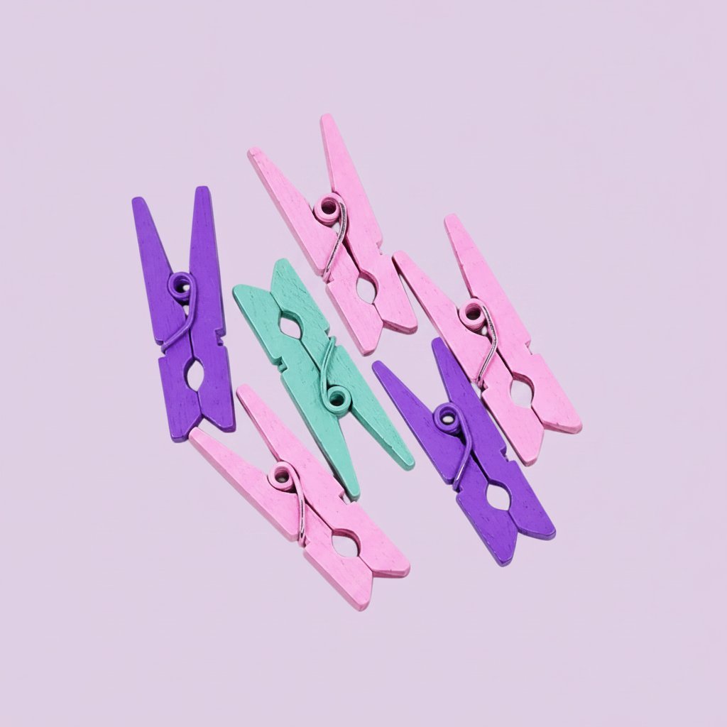SET 20 CLIP LEGNO OFFICE