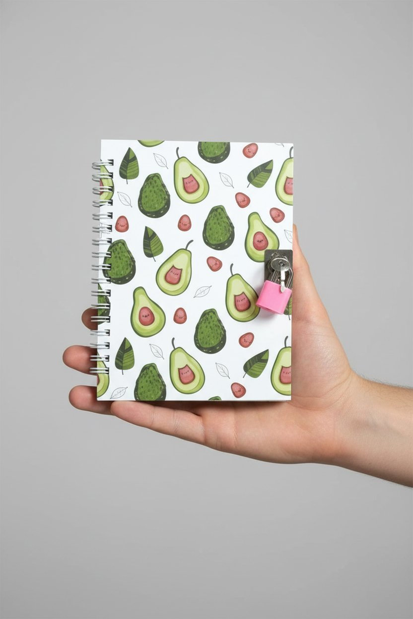 NOTEBOOK AVOCADO CON LUCCHETTO