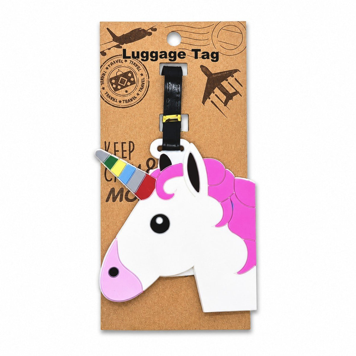 Sei targhette per valigia in gomma a forma di unicorno, arcobaleno, diamante, sole, squalo e labbra