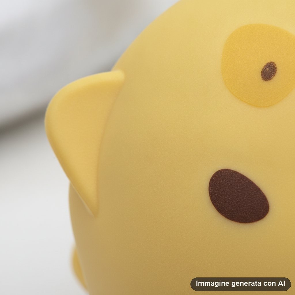 Presina in silicone a forma di orso giallo con viso kawaii, accessorio cucina morbido e antiscivolo
