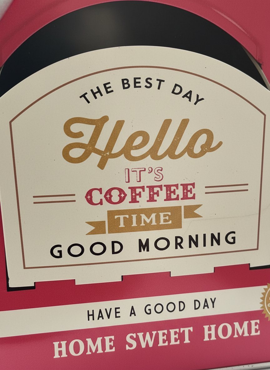 Contenitore metallico rosso per capsule caffè con design vintage anni cinquanta e scritte dorate