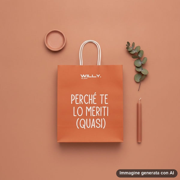 Set di quattro shopper medie in colori vivaci giallo, turchese, rosa e arancio con frasi motivazionali italiane stampate e ma