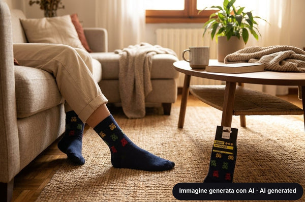 Calzini da donna taglia 36-42 con fantasie assortite: gatti, ricci, pizza, arcobaleni e bassotto