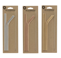 SET 4 CANNUCCE CON SCOVOLINO IN METALLO