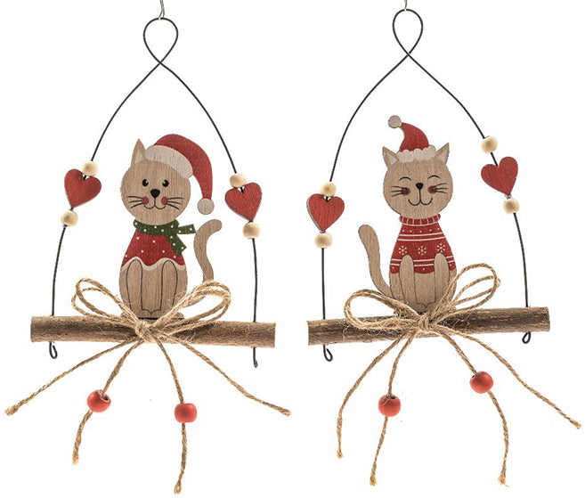 DECORAZIONE LEGNO PER PORTA CAT XMAS