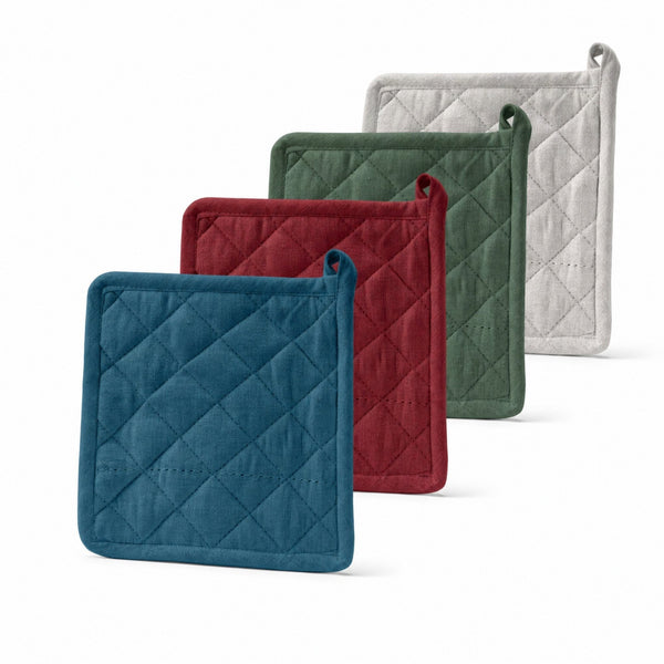 Presina cucina trapuntata a rombi in cotone, disponibile in grigio, blu, bordeaux e verde, misura 20x20 cm