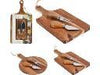 TAGLIERE ACACIA + 4 COLTELLI