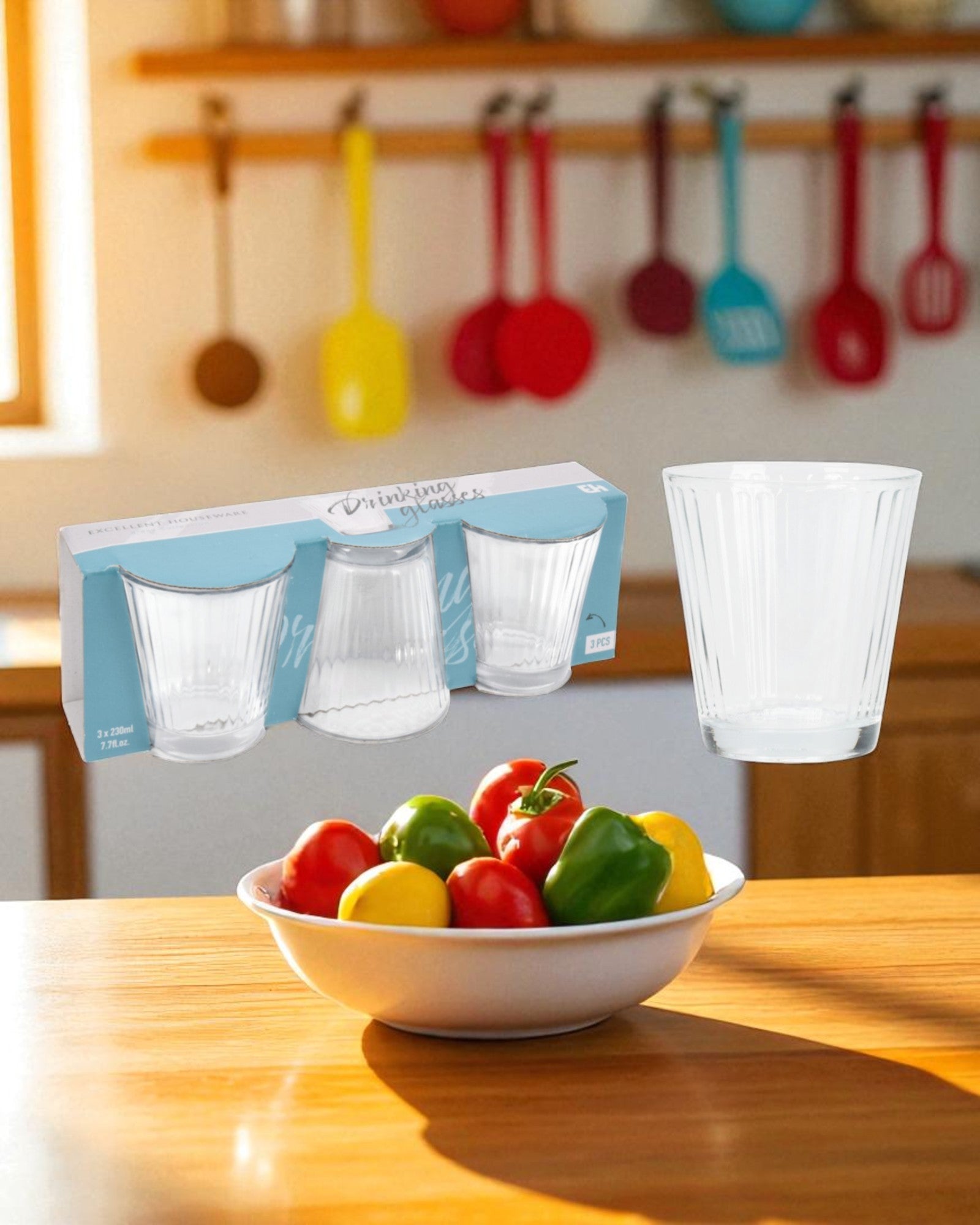 SET 3 BICCHIERI ACQUA 230ML IN VETRO