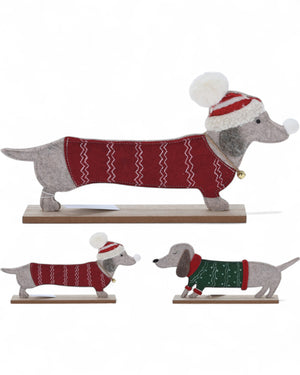 DECORAZIONE FELTRO CANE XMAS