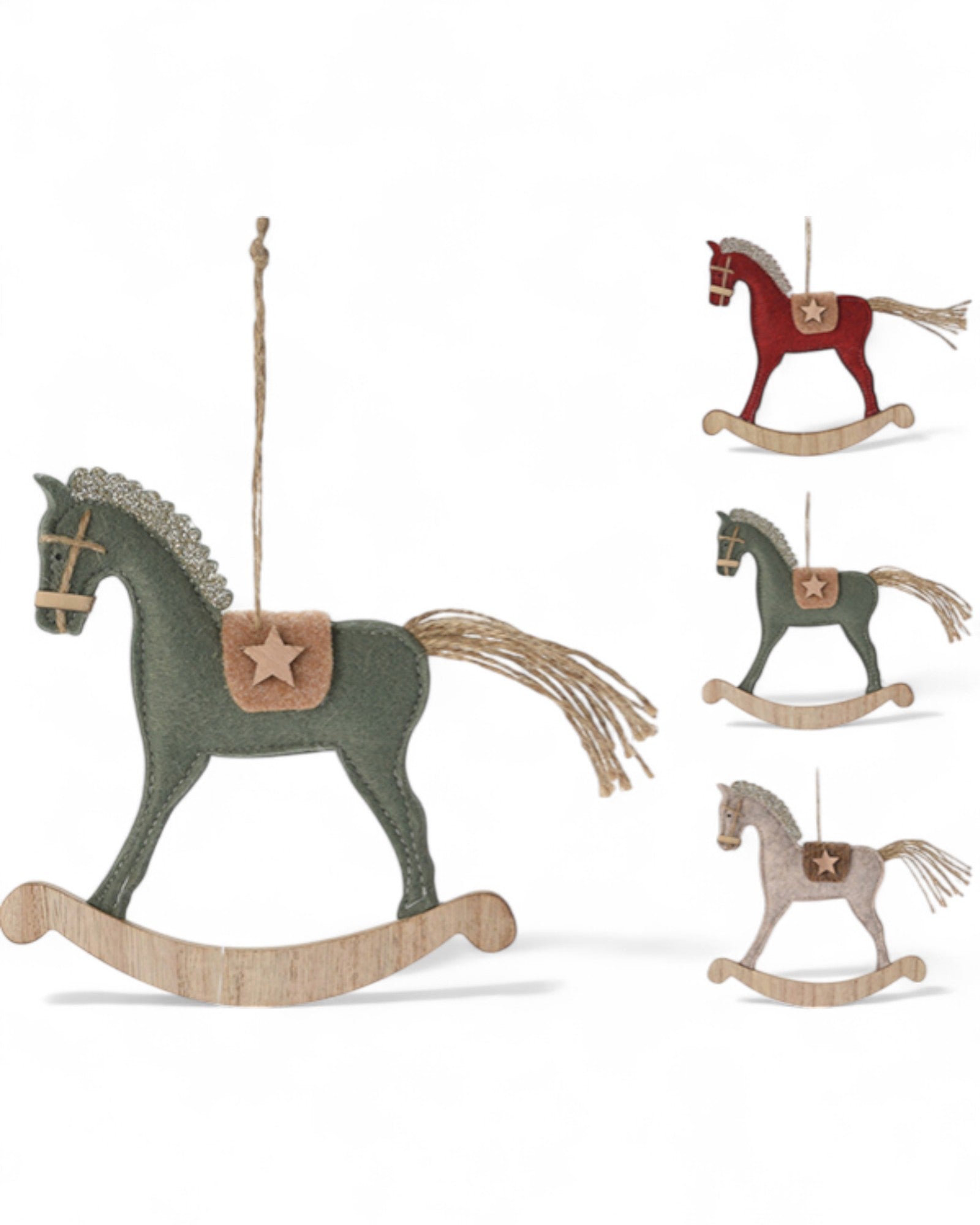 DECORAZIONE PER ALBERO CAVALLO DONDOLO XMAS