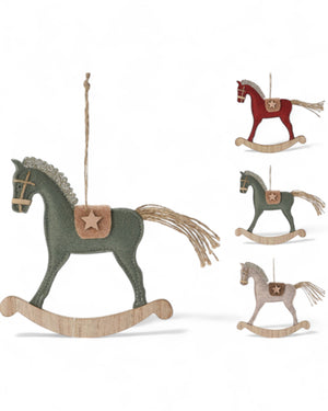 DECORAZIONE PER ALBERO CAVALLO DONDOLO XMAS