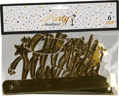 6 CERCHIETTI HAPPY NEW YEAR ORO