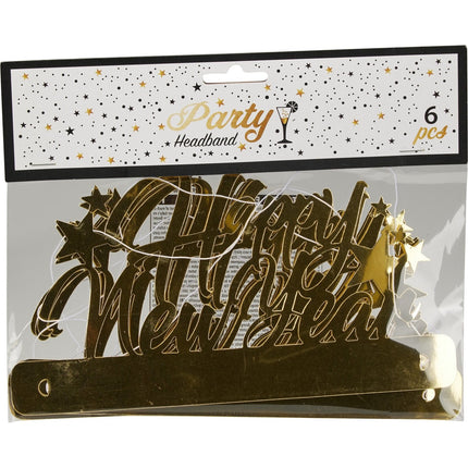 6 CERCHIETTI HAPPY NEW YEAR ORO