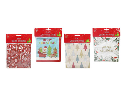 SET 20 TOVAGLIOLI IN CARTA XMAS