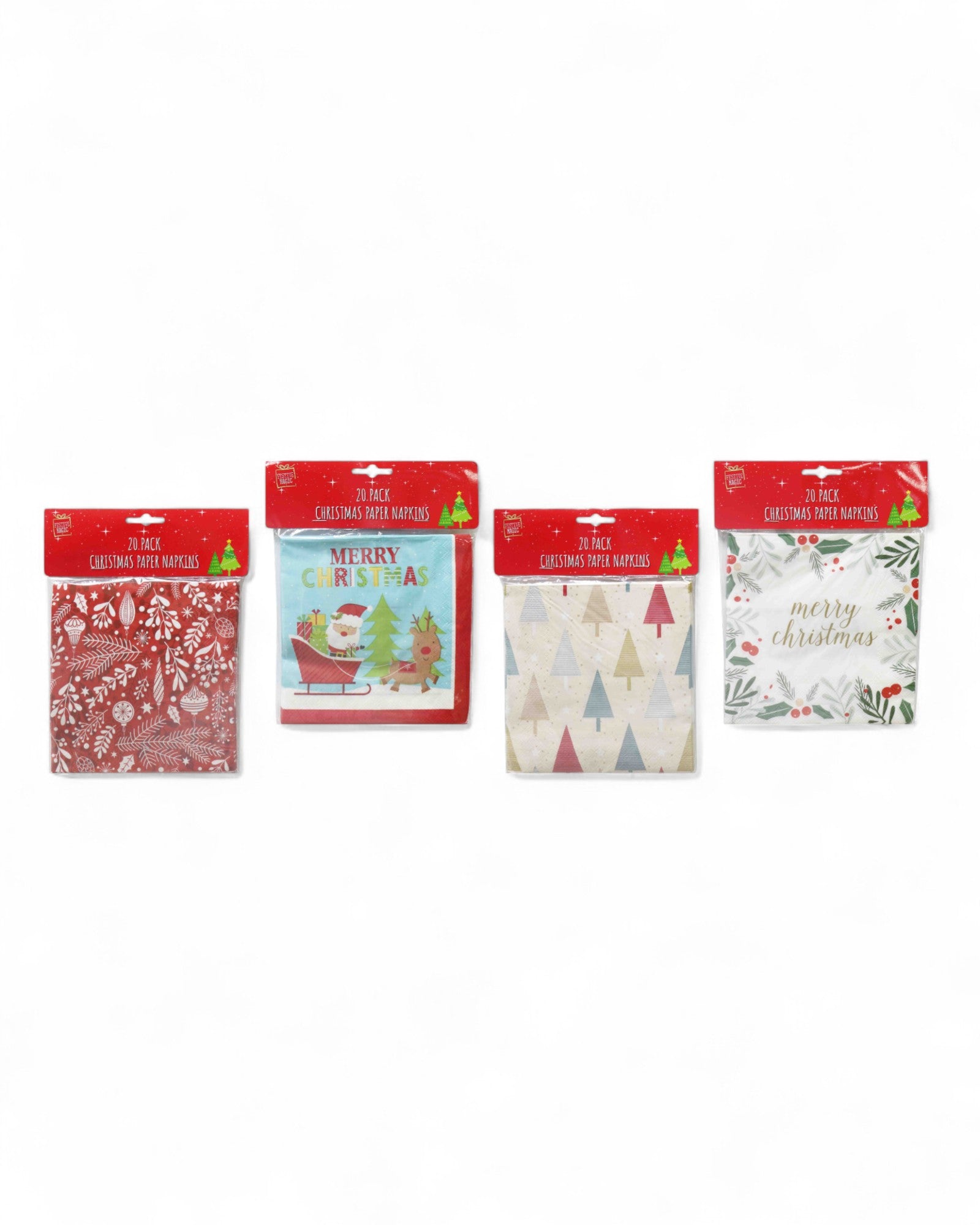 SET 20 TOVAGLIOLI IN CARTA XMAS