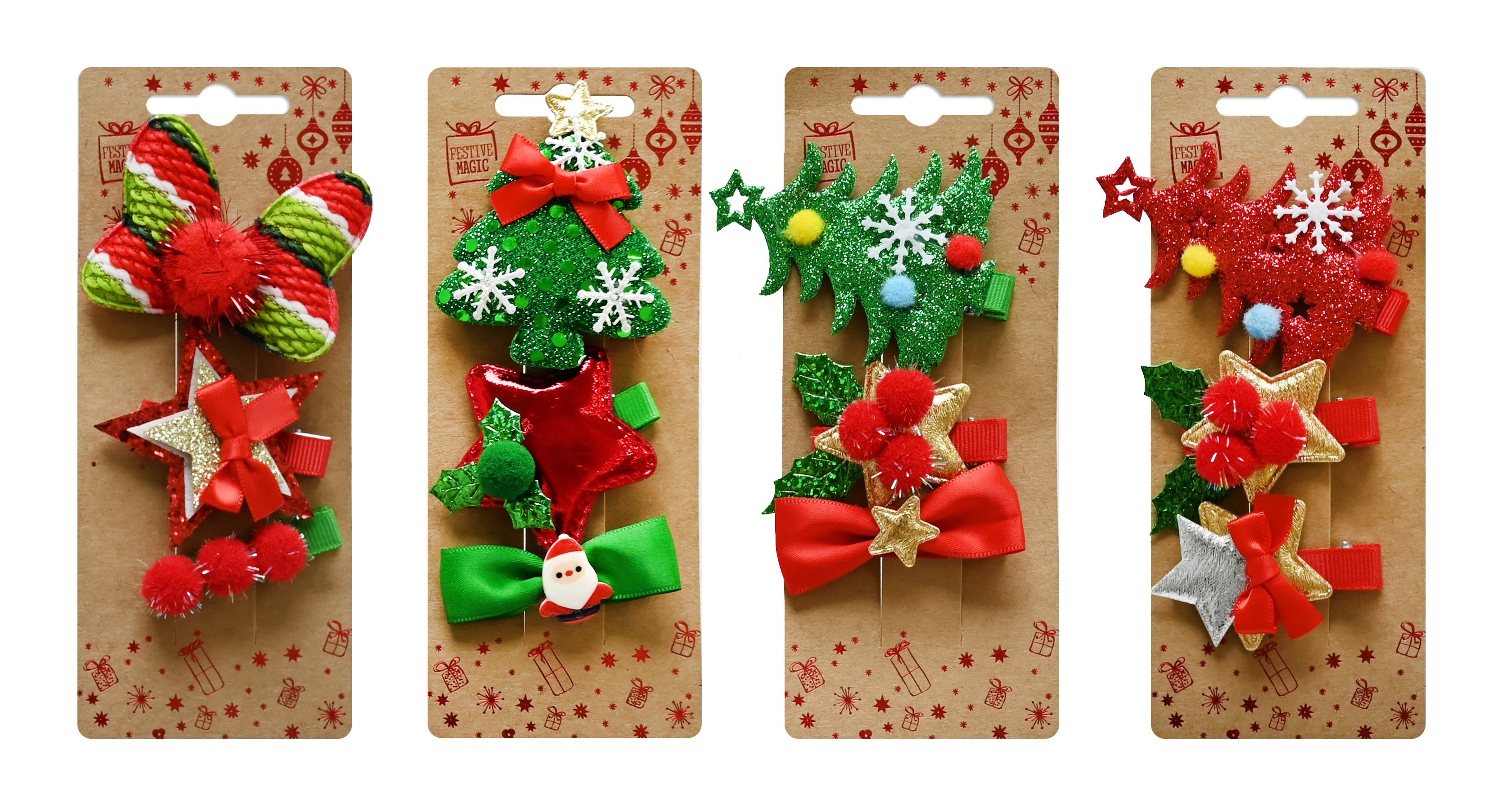 SET 3 MOLLETTE CAPELLI XMAS