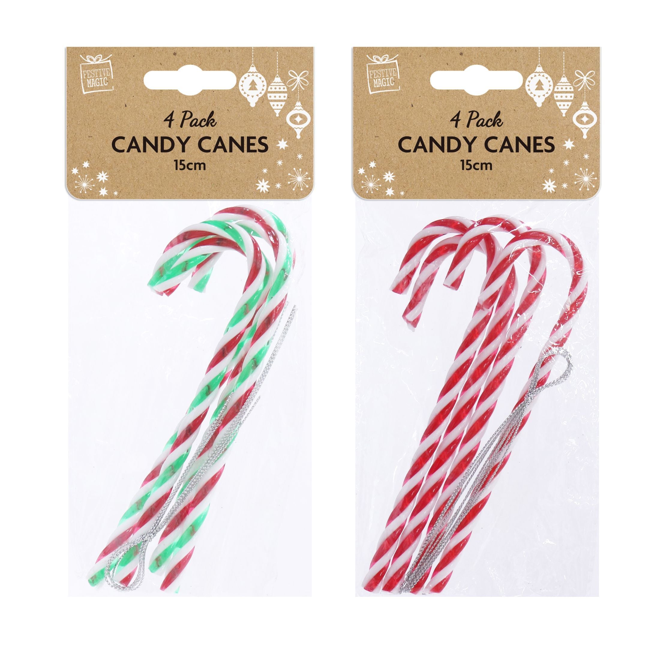 SET 4 DECORAZIONI ALBERO CANDYCANE XMAS