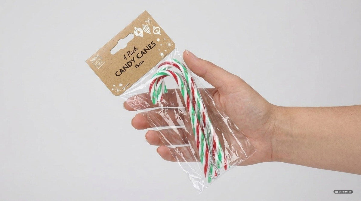 SET 4 DECORAZIONI ALBERO CANDYCANE XMAS