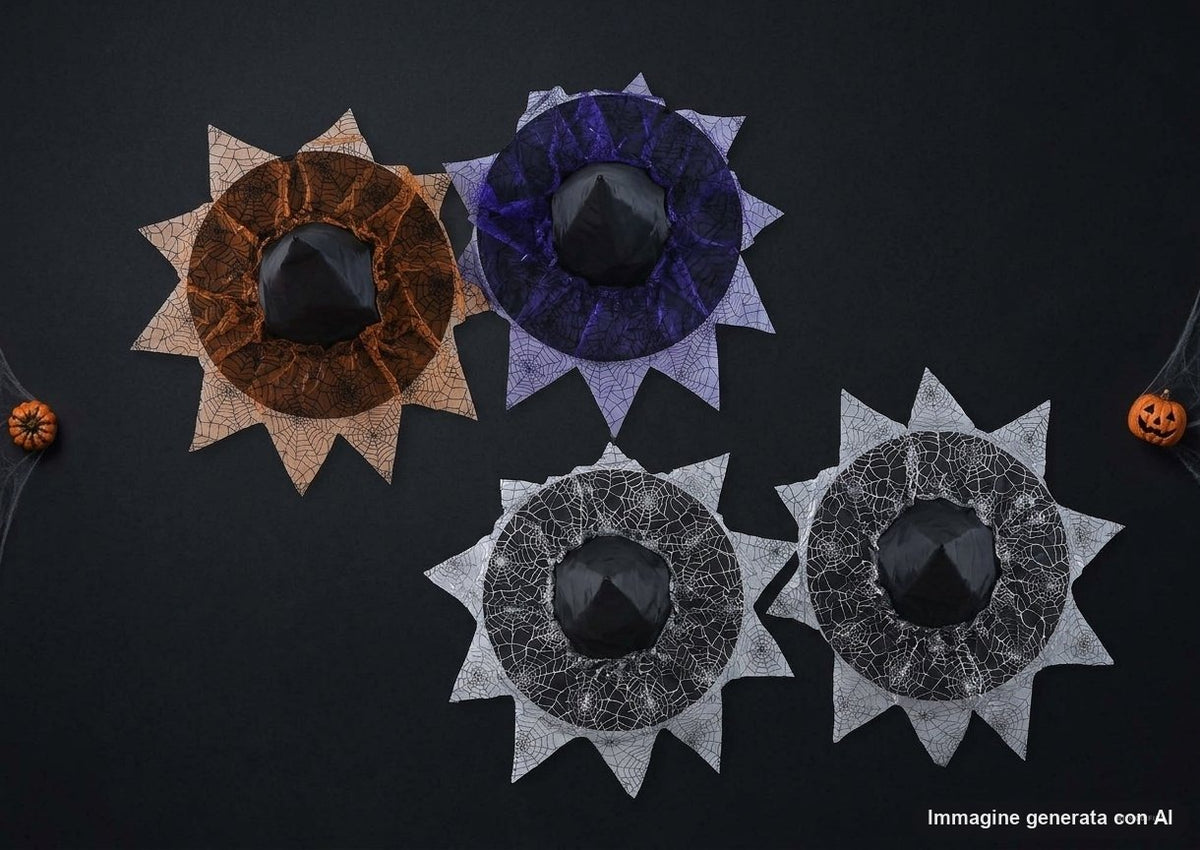 CAPPELLO STREGA CON VELO RAGNATELA