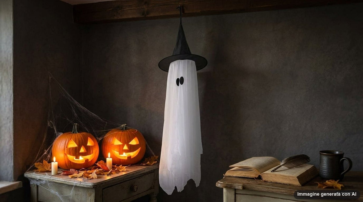 FANTASMA APPESO CON CAPPELLO STREGA