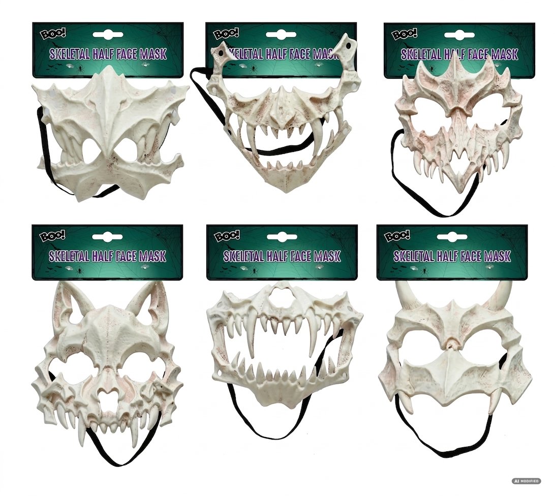 MASCHERA MEZZA FACCIA SCHELETRO