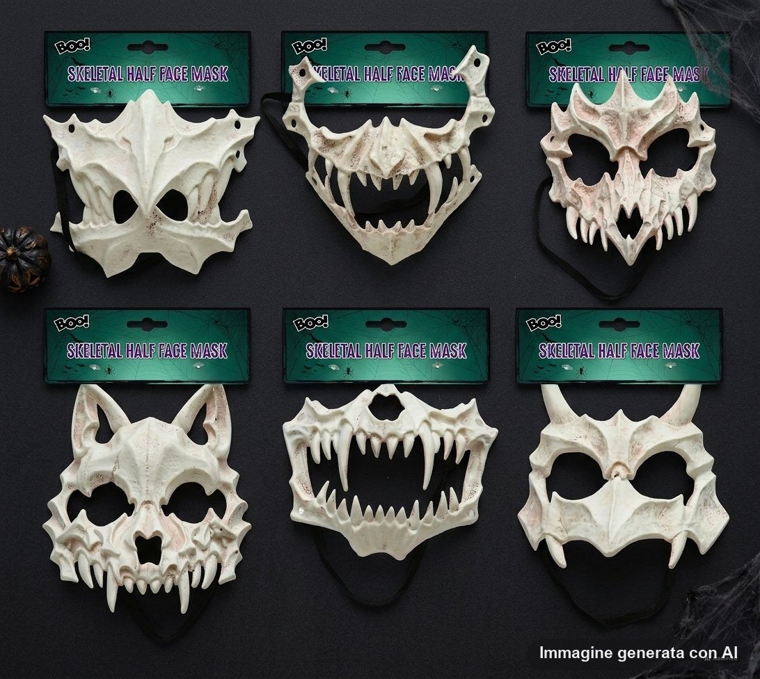 MASCHERA MEZZA FACCIA SCHELETRO