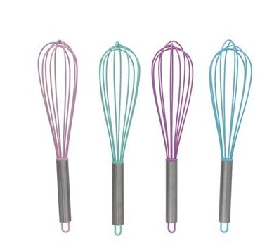 Fruste da cucina in silicone con manico in acciaio, colori pastello rosa, verde e azzurro - Willy Be Smart