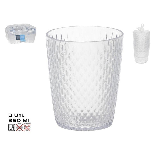 SET 3 BICCHIERI IN PLASTICA ROMA 350ML