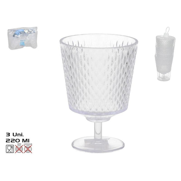 SET DI 3 CALICI IN PLASTICA ROMA 220ML